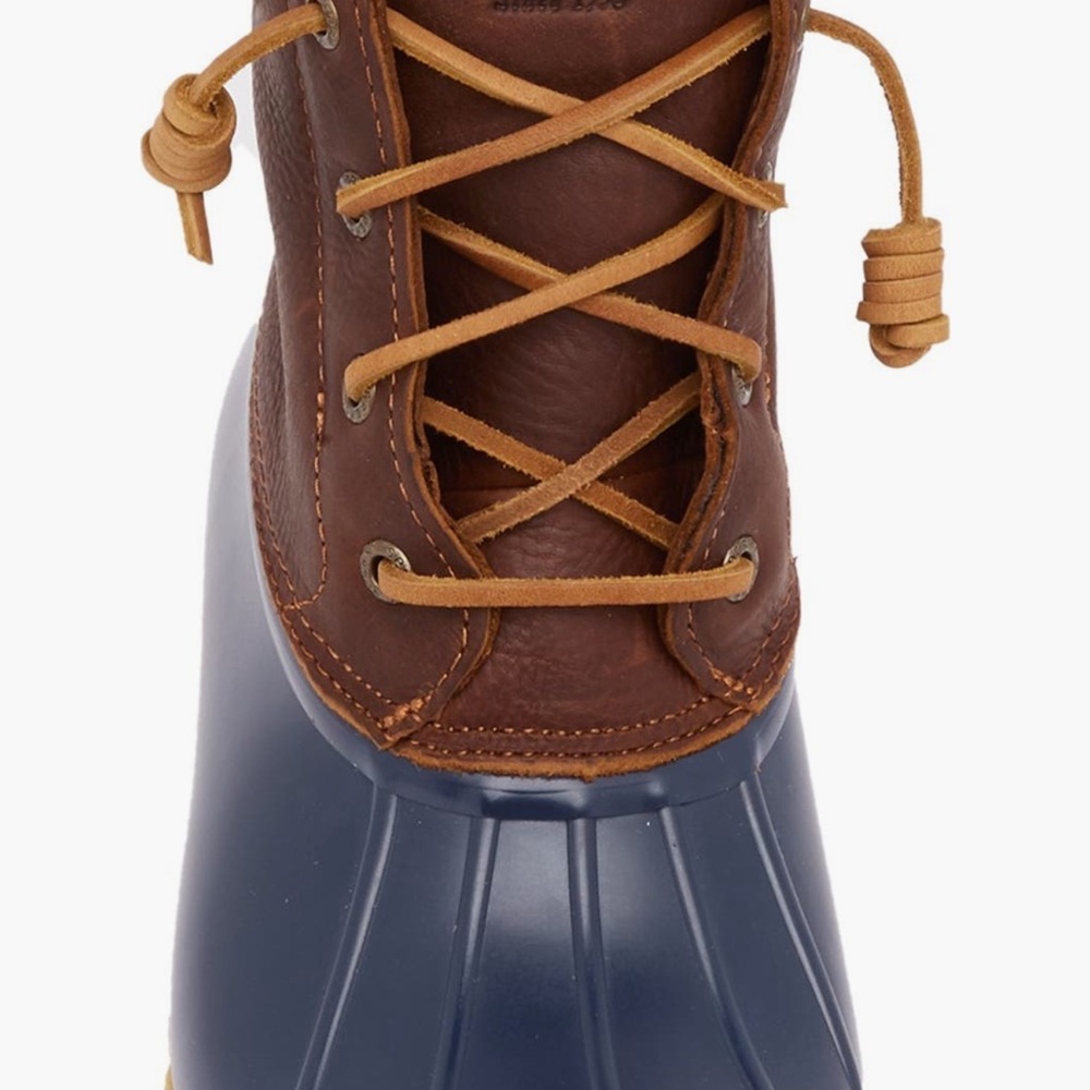 Sperry Saltwater Brown and Navy Duck Boot Bootie